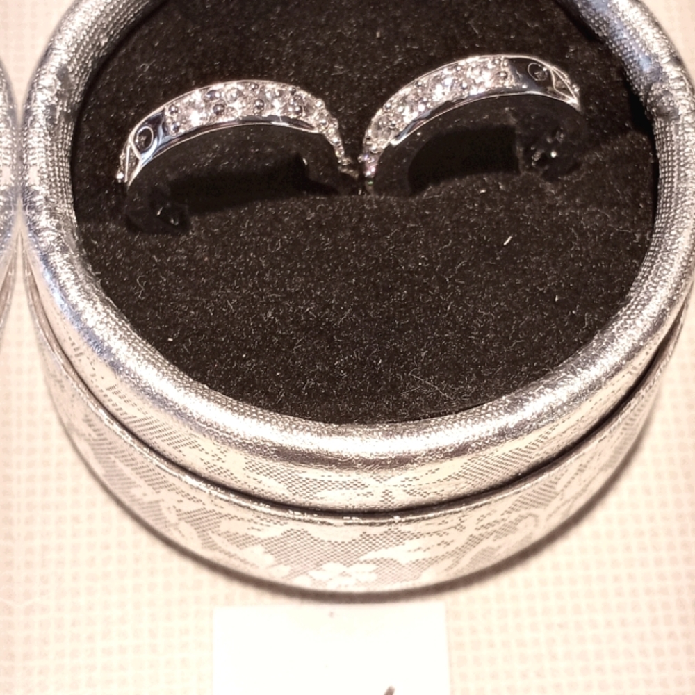 White sapphire and silver earrings